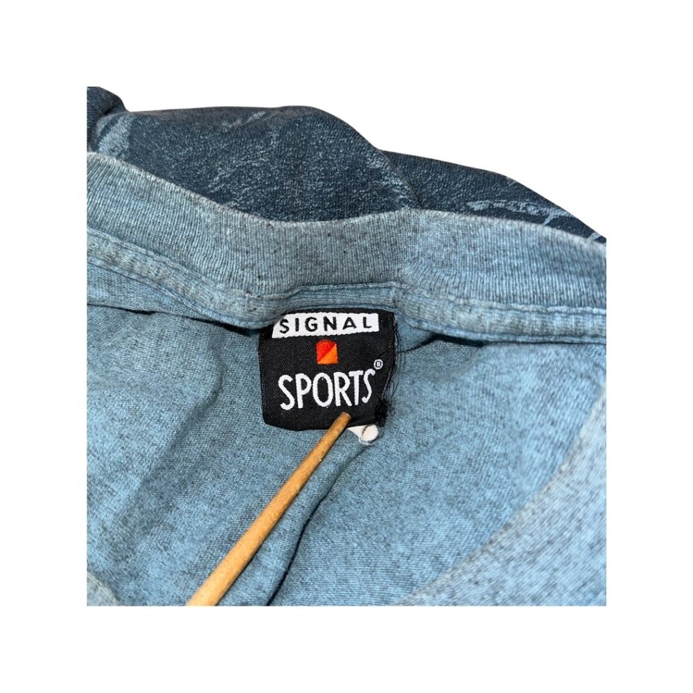 vintage 90s embroidered dolphin single stitch all over print ocean tshirt large - Picture 10 of 10